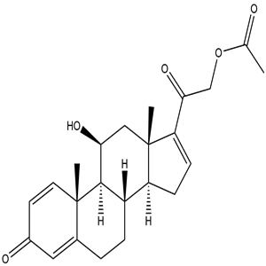 11beta,21-Dihydroxypregna-1,4,16-triene-3,20-dione 21-acetate, CAS No. 3044-42-6, YSCP-185