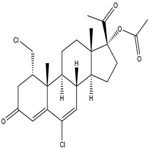 6-Chloro-1alpha-(chloromethyl)-17-hydroxypregna-4,6-diene-3,20-dione acetate, CAS No. 17183-98-1, YSCP-148