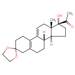 17-Hydroxy-19-norpregna-5(10),9(11)-diene-3,20-dione cyclic 3-(1,2-ethanediyl acetal), CAS No. 42982-49-0, YSCP-027